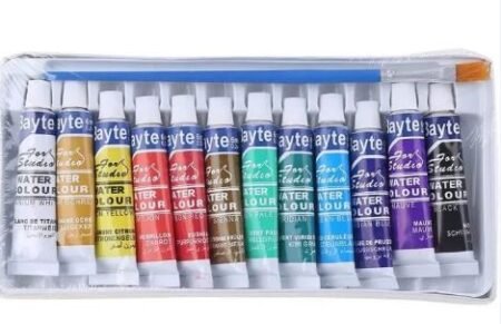 Set peinture acrylique 12 couleurs 6 ml et pinceau
