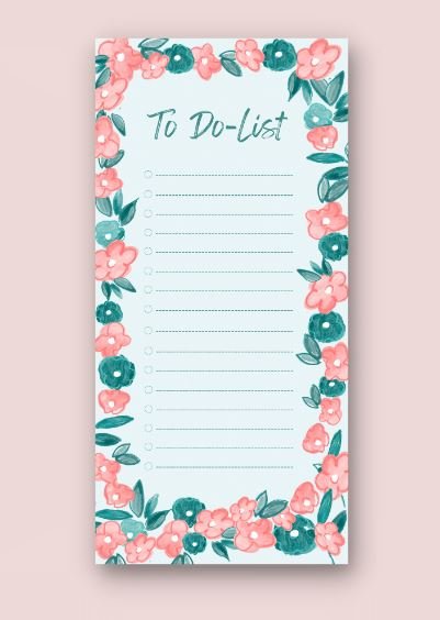To do list bloc note- Fleurs
